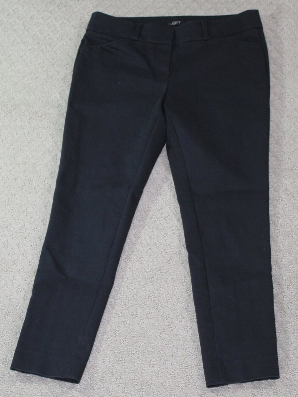 LOFT 4P Black Mid Rise Skinny Ankle Pants Petite Stretch Work Dress Career